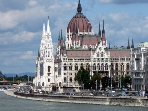 The Parliament building viewed from across the river.